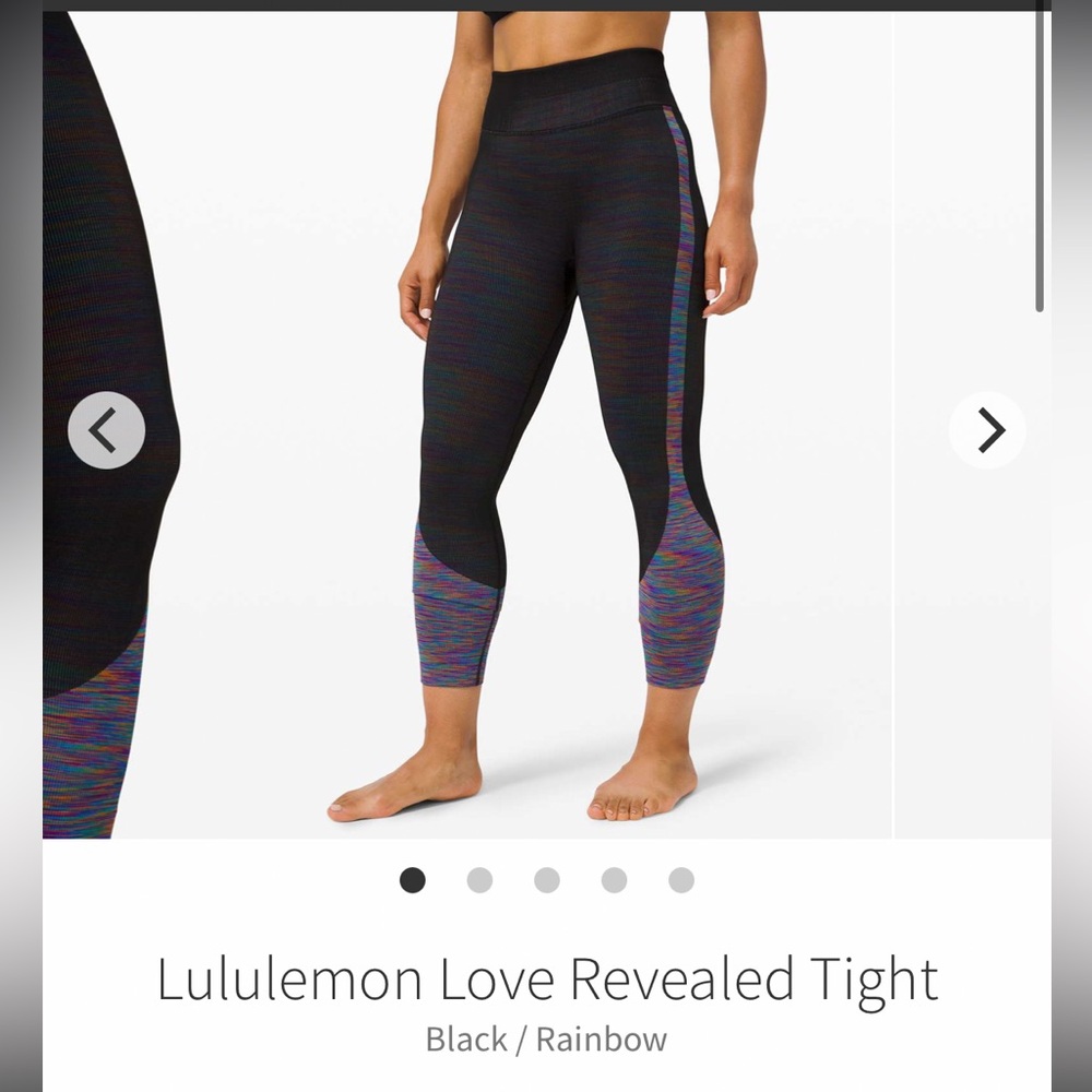 Lululemon Love Revealed Tight Black / Rainbow. Size 6. EUC!